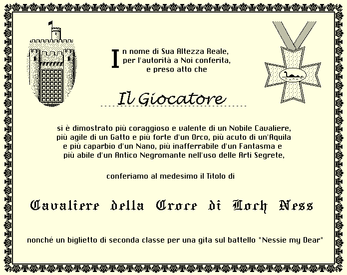 Diploma di solutore di "Avventura nel castello" (immagine .png)
