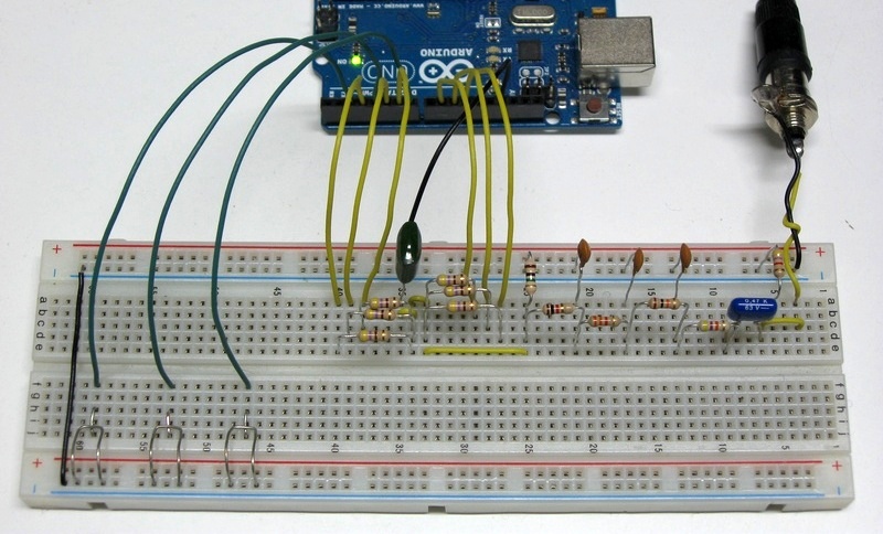 Photo of play-v6 filter on a breadboard