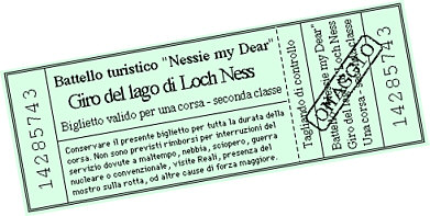 Biglietto per un giro del lago di Loch Ness (immagine .jpg)